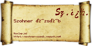 Szohner Özséb névjegykártya